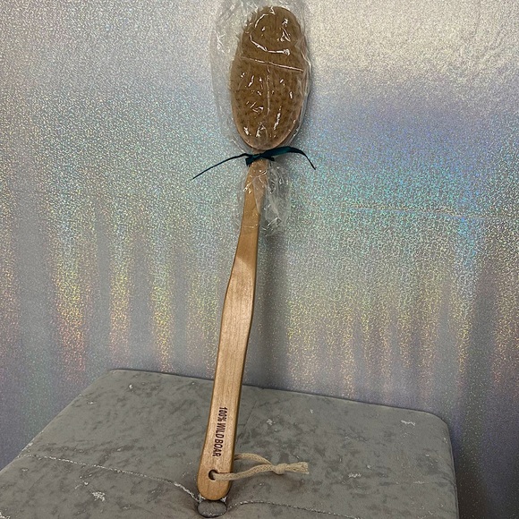 Exfoliating brush 100% wild boar bristles lymphatic drainage anti cellulite dry